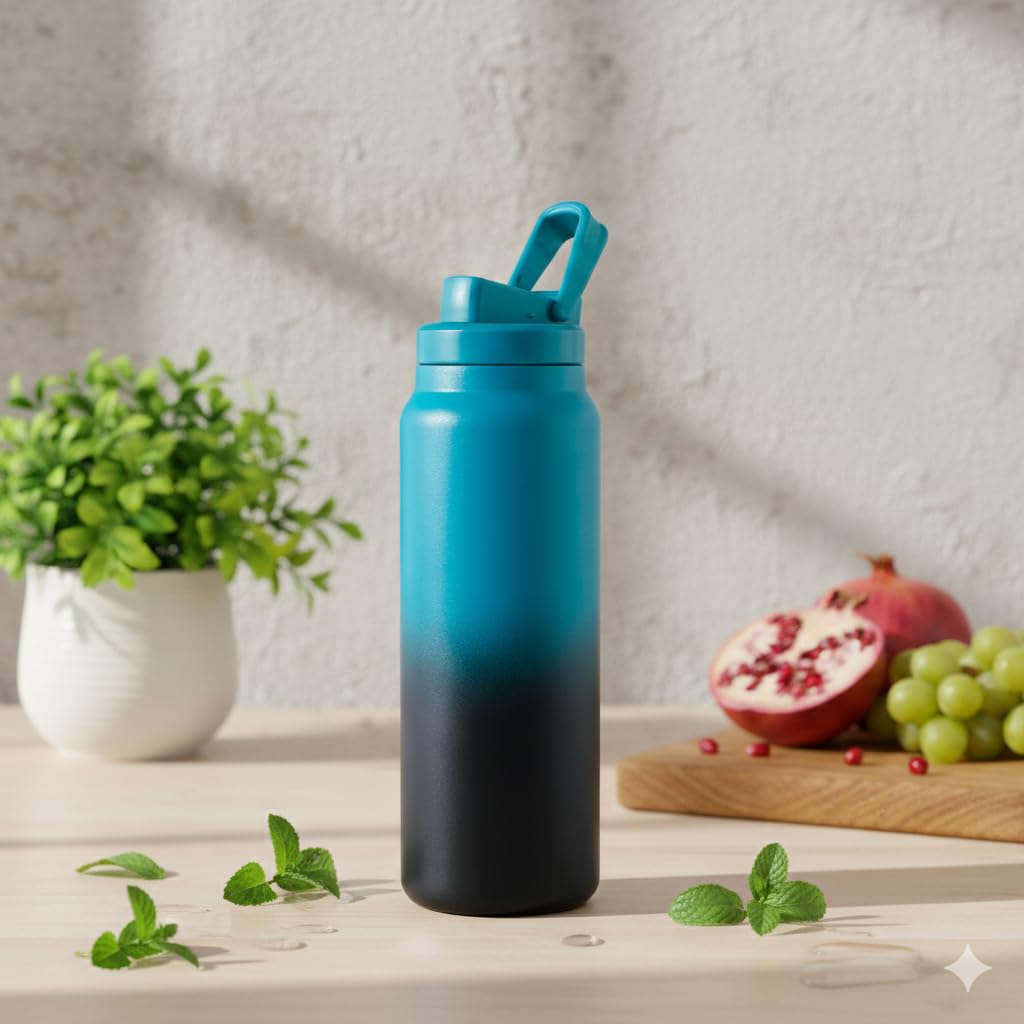 The Better Home Pulse | 900Ml Stainless Steel Vacuum Insulated Printed Water Bottle | Keeps Contents Cold/Warm Upto 6-12 Hours |