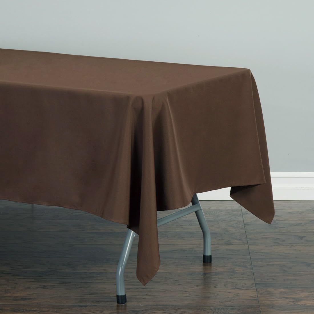 Ltc Linens 2 Pack Rectangle Tablecloths Chocolate 60 X 102 Inch For 6 Ft Brown Rectangular Banquet Tables With Half-Drop - Stain