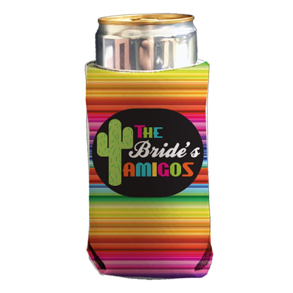Victorystore Slim Can Coolers: Nacho Average Bride Bachelorette Slim Can Coolers Set Of 7 (6 Amigos 1 Bride Can Cooler)