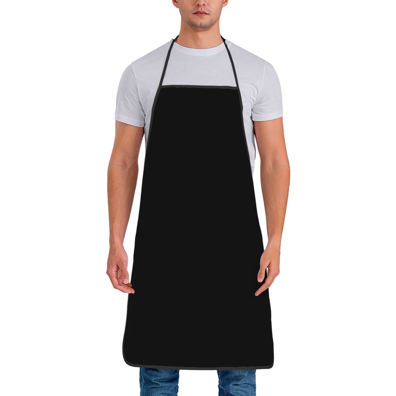Leokrun Personalized Custom Apron Add Name Photo/Text/Logo Adjustable Kitchen Chef Cooking For Men Women Black Personalized Gift
