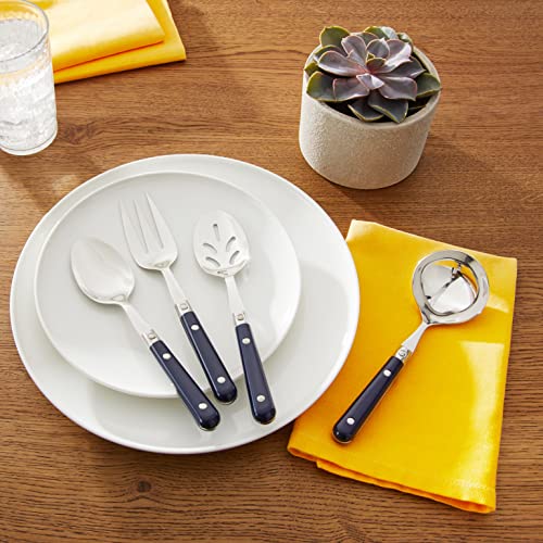 Ginkgo International Le Prix 4-Piece Stainless Steel Hostess Serving Set, Navy