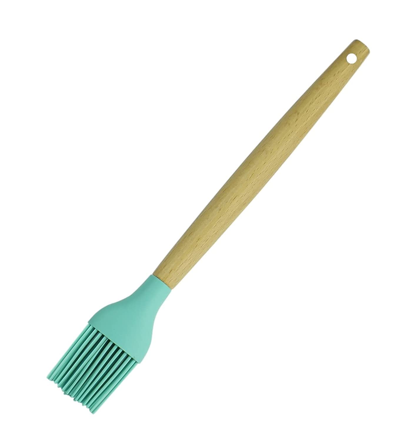 Fs Cool Wooden Handle Silicone Basting Brush Heat Resistant Up To 445F, Silicone Pastry Brush For Bbq Oil Oiled Butter Sauce Mar