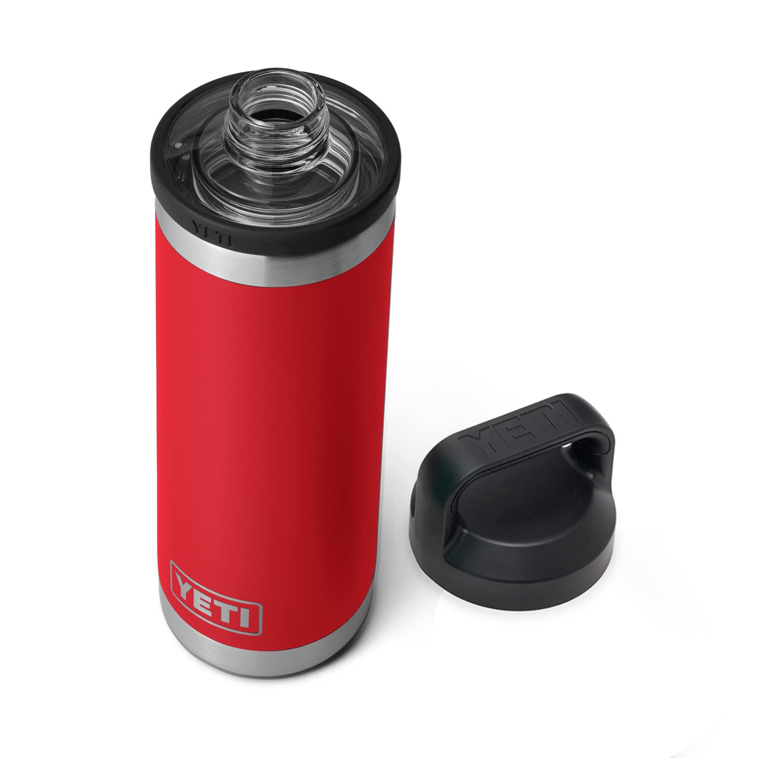YETI Rambler 18 oz Bottle, Leakproof, Vacuum Insulated, Stainless Steel with Chug Cap, Rescue Red