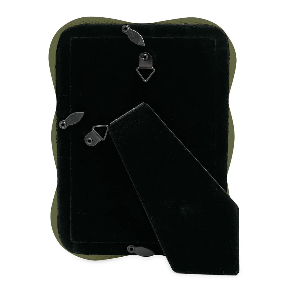 Isaac Jacobs 4x6 Green Curved Deco Frame for Tabletop and Wall Display, Decorative Art, Design, Home D  cor, Gift (4x6, Green)