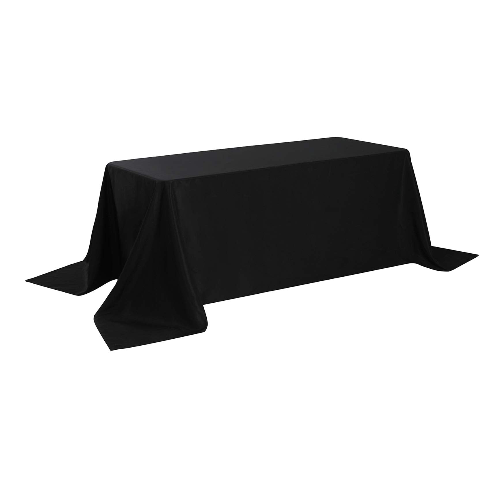 Rectangle Tablecloth 90X132 Inch Washable Polyester Fabric Table Cloth For Wedding Party Dining Banquet Decoration(90X132, Black