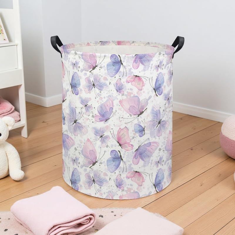 Tibaolover Butterfly Baby Laundry Basket Kids Hamper Animal Toy Storage Bin For Boys Room Decor Baby Nursery Hamper Gift Baskets