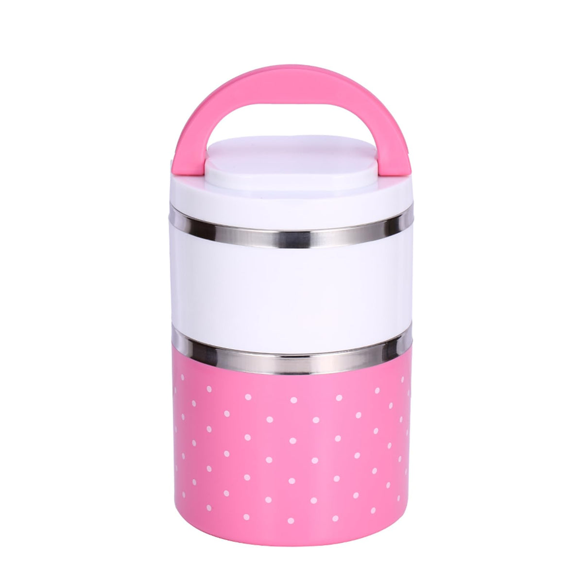 2 Layer Thermal Lunch Box Stainless Steel Insulated Box Leakproof Food Storage Container With Double Handles