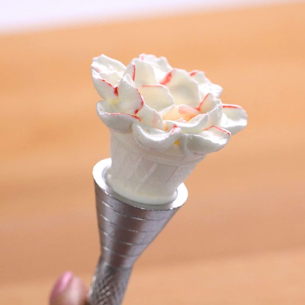 2Pcs Baking Pastry Cone Holder Aluminum Alloy Cake Decorating Rod Baking Cone Icing Cream Rose Flower Sticks Cake Decoration Too