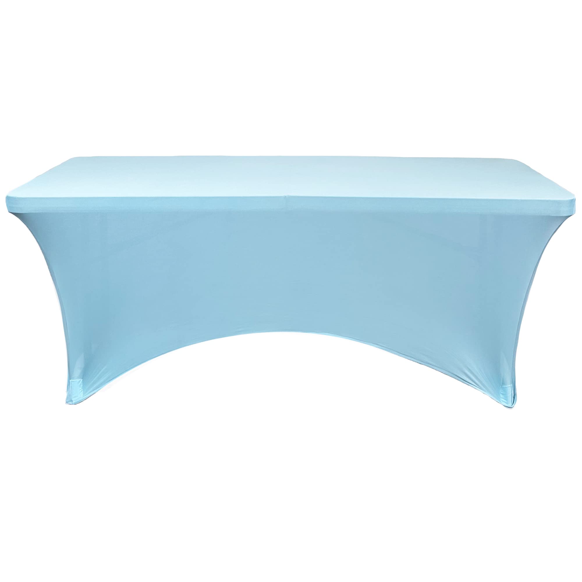 Your Chair Covers - 8 Ft Rectangular Fitted Spandex Tablecloths Patio Table Cover Stretchable Tablecloth - Light Blue