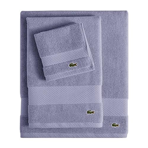 Lacoste Heritage Supima Cotton Wash Cloth, Light Denim, 13'' X 13''