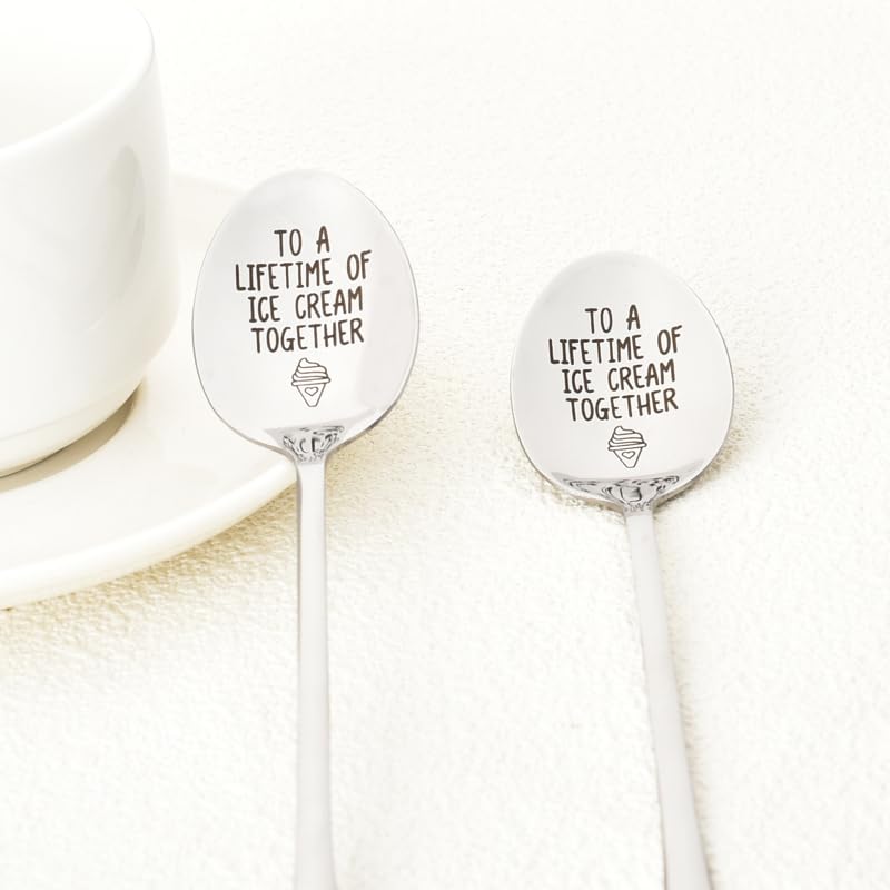 Couples Ice Cream Spoons Gifts For Wife Husband Anniversary Valentines Gifts For Girlfriend Boyfriend Christmas Birthday Gifts F