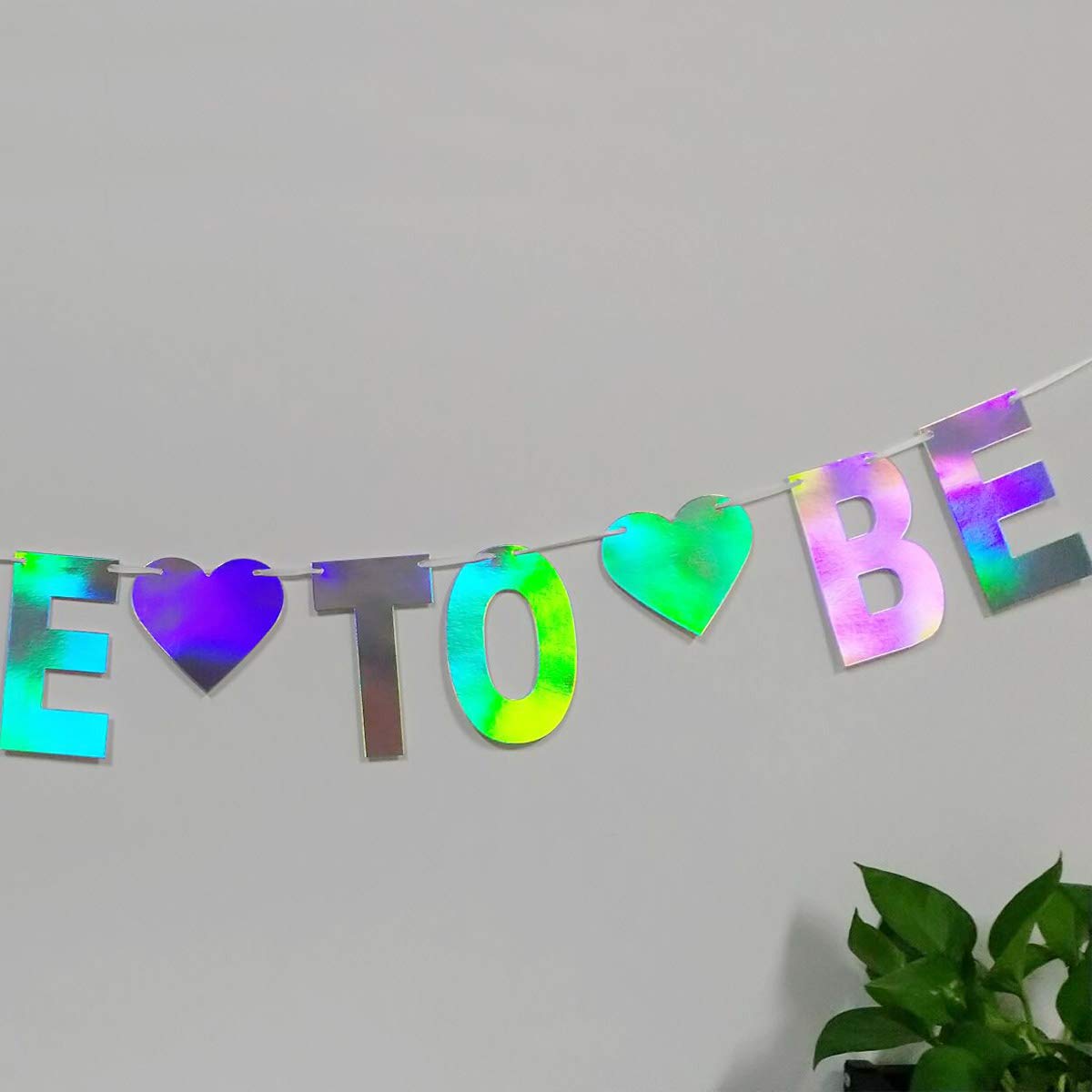 Holographic Bride To Be Banner, Iridescent Bridal Shower Sign Hanging Party Decorations For Bachelorette Weekend, Engagement, Br