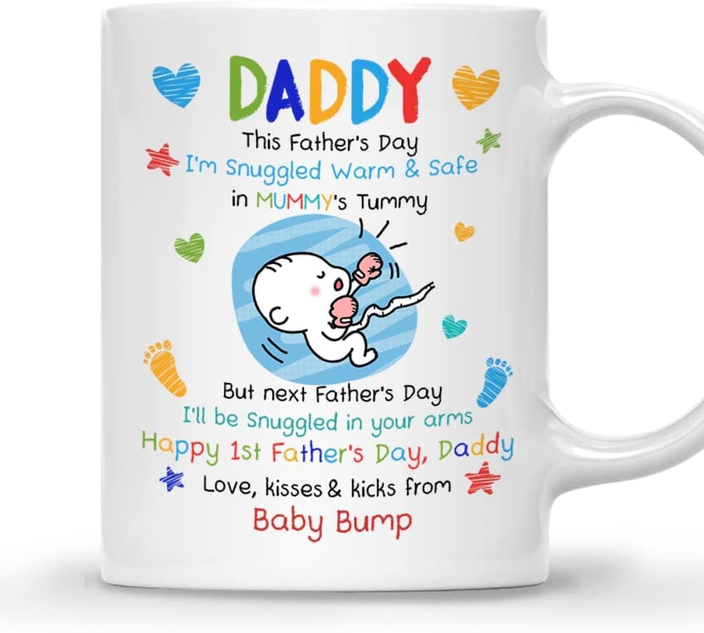 Gossby Baby Bump Coffee Mug for Dad - Funny Gift for New Dad - 1st Father s Day Gift - 11oz Mug