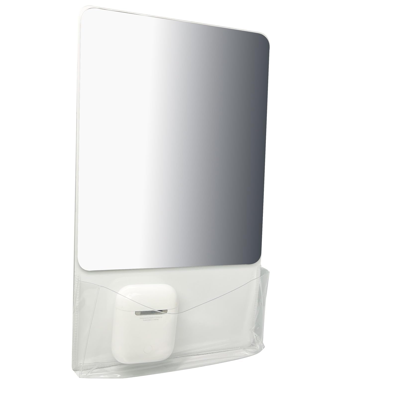 Neehows Magnetic Locker Mirror With Fully Magnetic Back, 9.45 X 5.51 Small Real Glass Super Clear Reflection Mirror With Storage