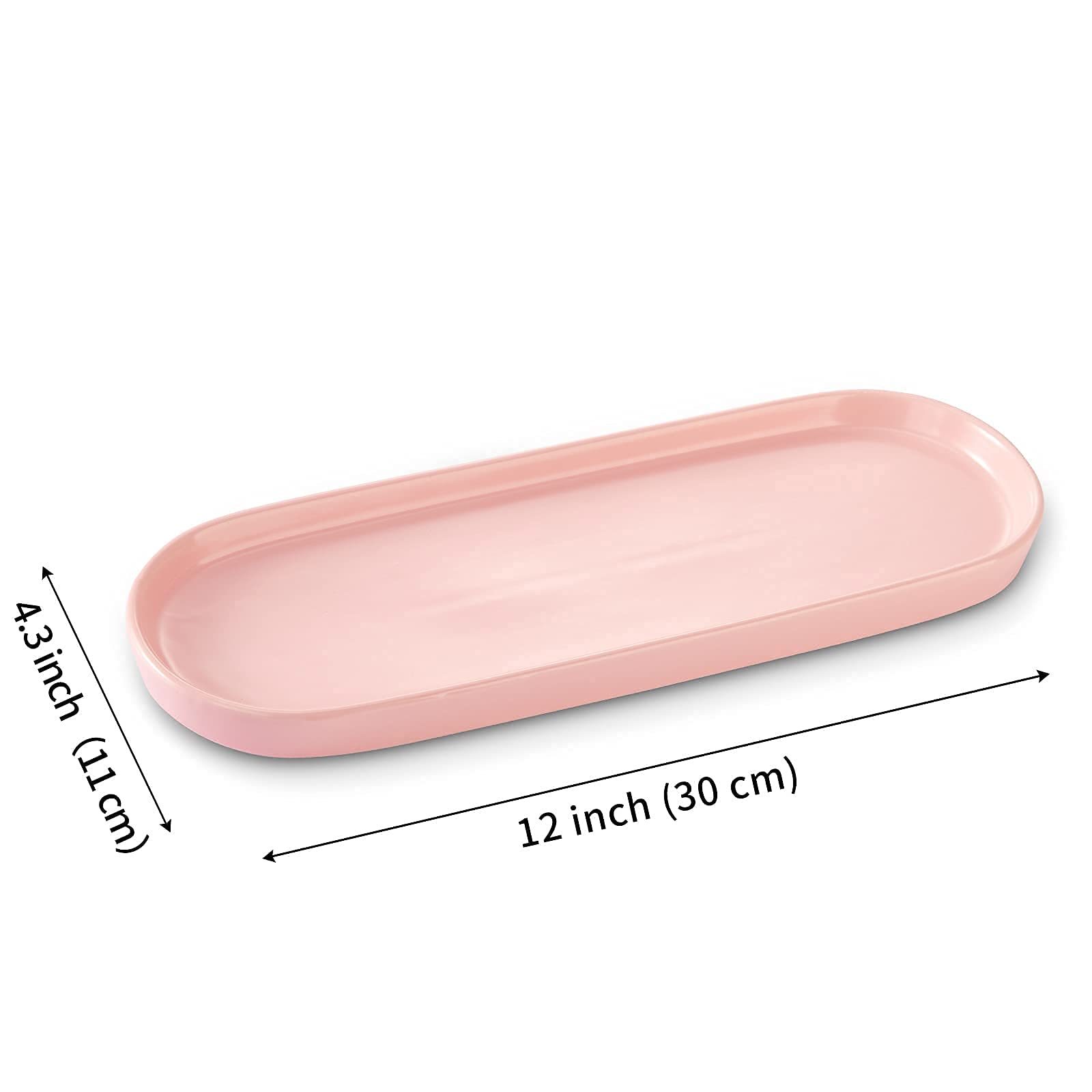 Ceramic Sink Tray, Bathroom Counter Tray, Bathtub Tray, Cosmetics Dish, Candle Tray, Perfume Shampoo Liquid Soap Tray Simple Sty