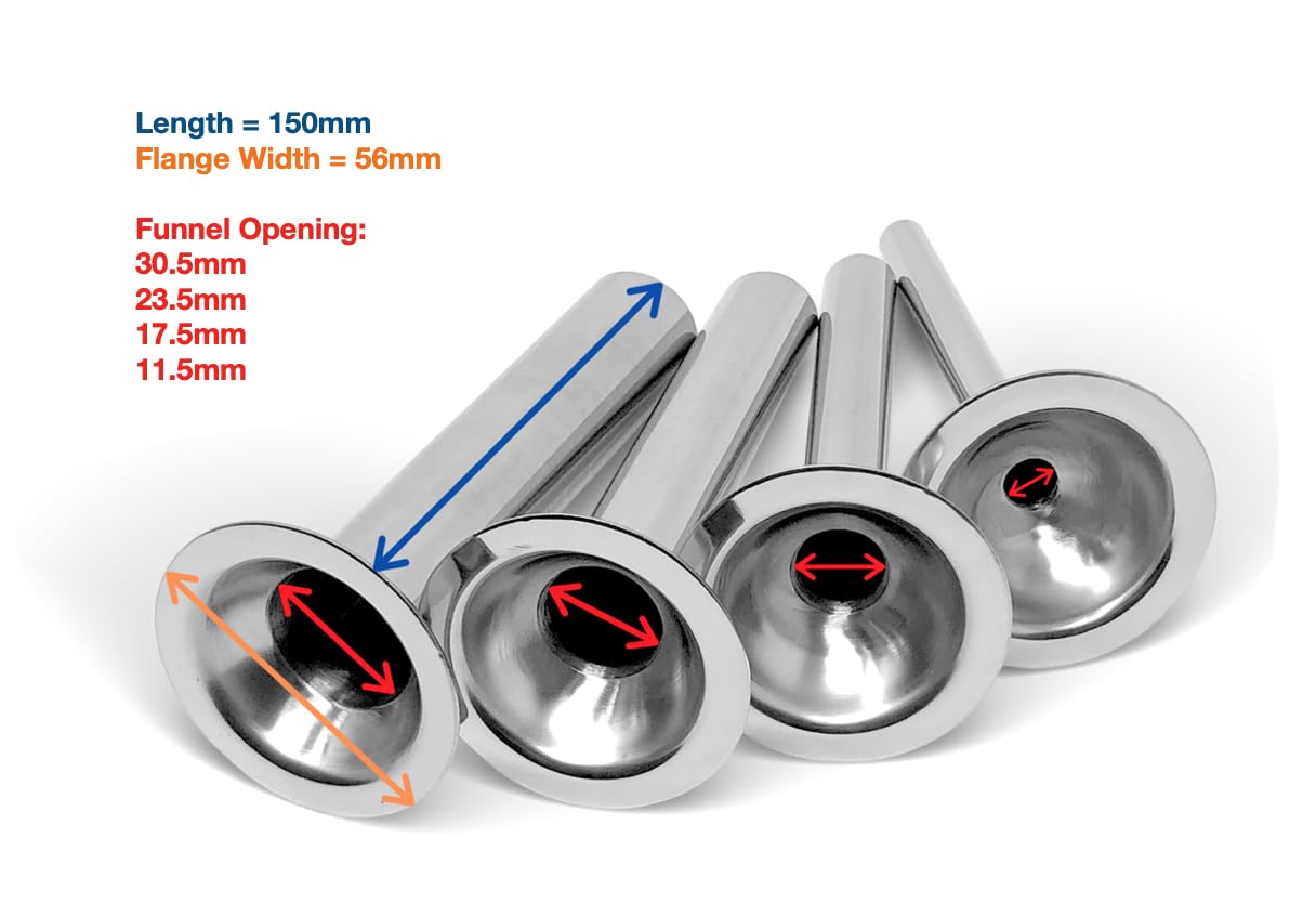 Tesor #5 Stainless Steel Sausage Stuffing Tubes for Meat Grinder - Set of 4, Durable and Easy to Use