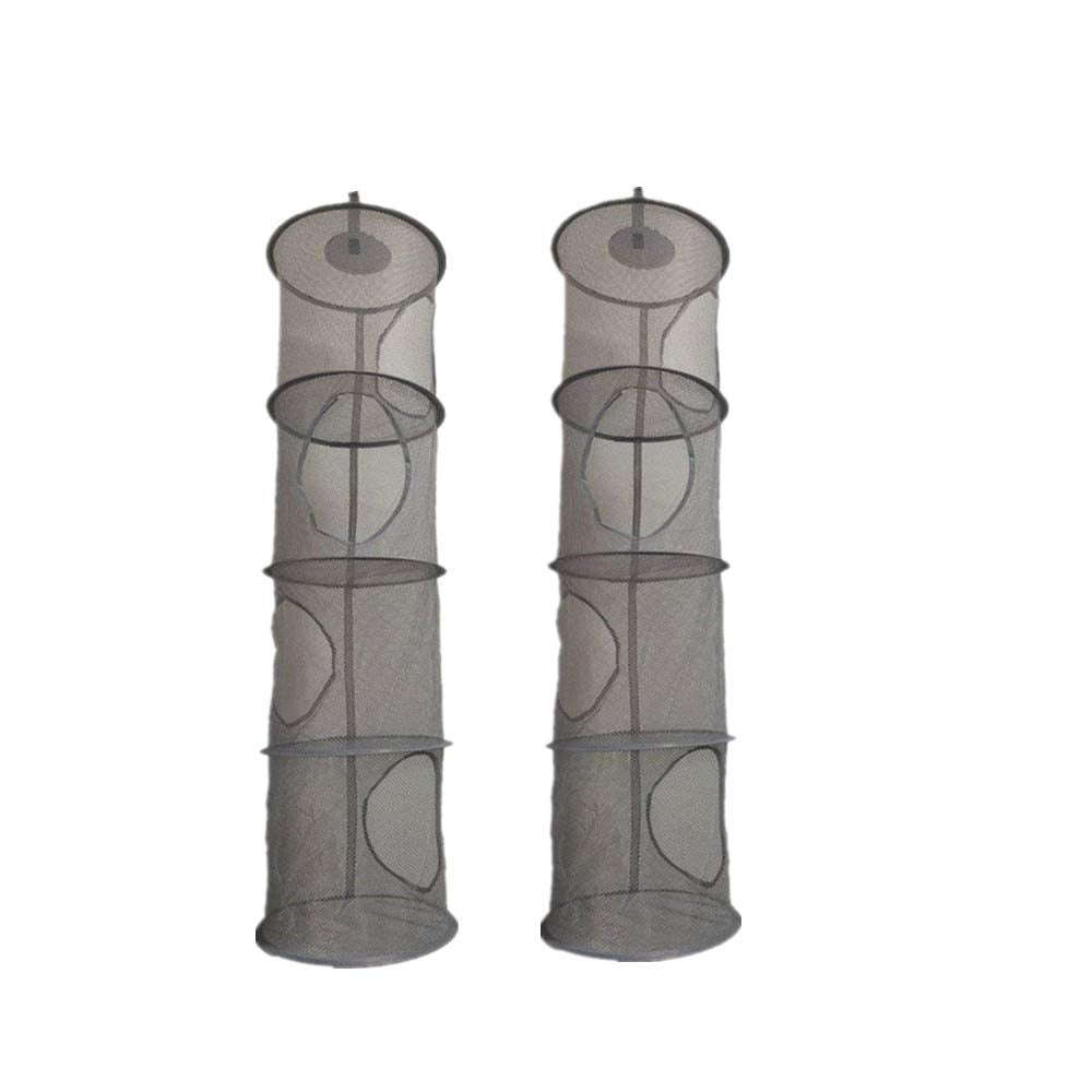 Leoyoubei 2 Pack Foldable Hanging Basket Organize The Suspension Of Storage Items, Mesh Hanging Storage With 4 Compartments,Orga