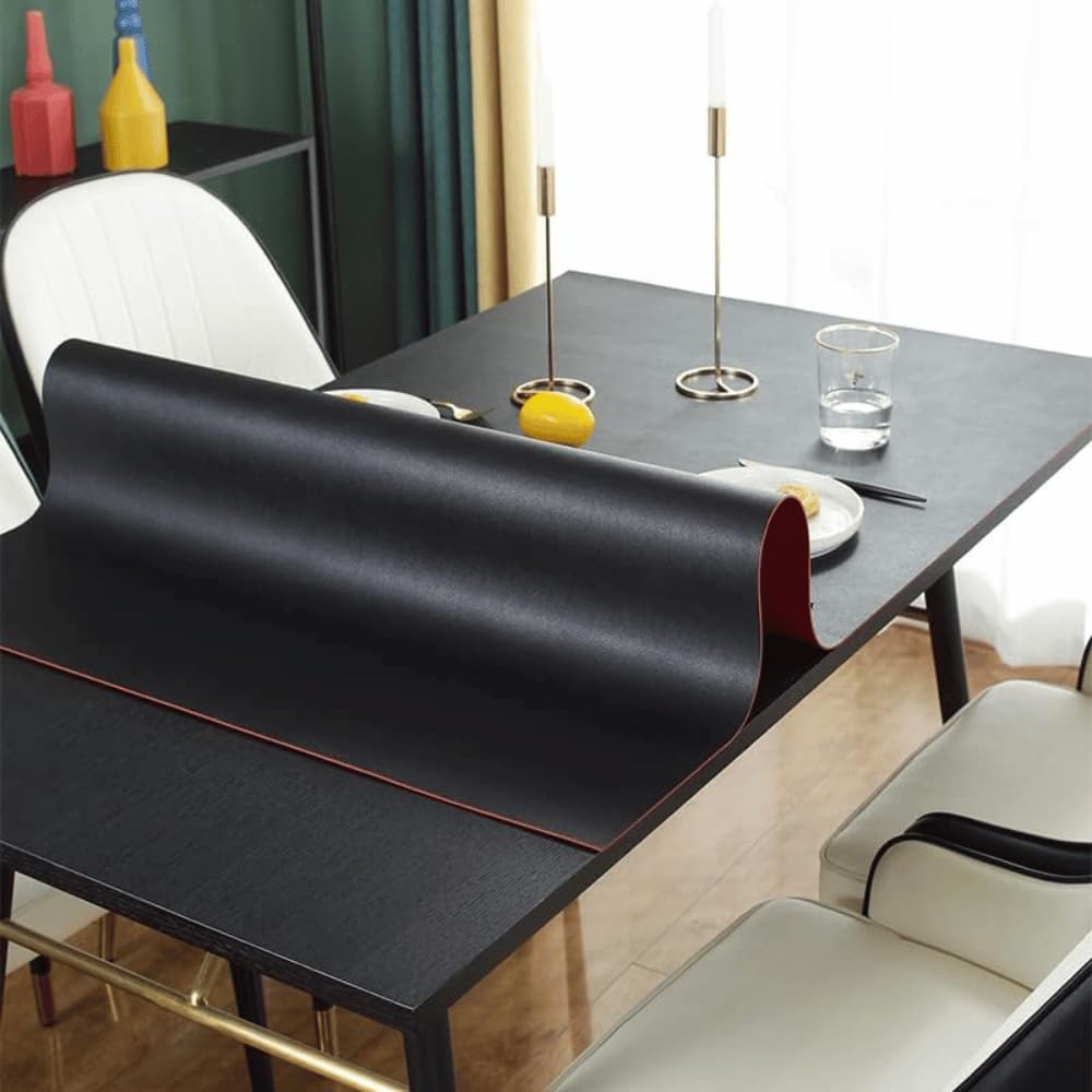 Qlarity Covers 1.5mm PU Leather Table Cover 61 x 122 cm Black+Red