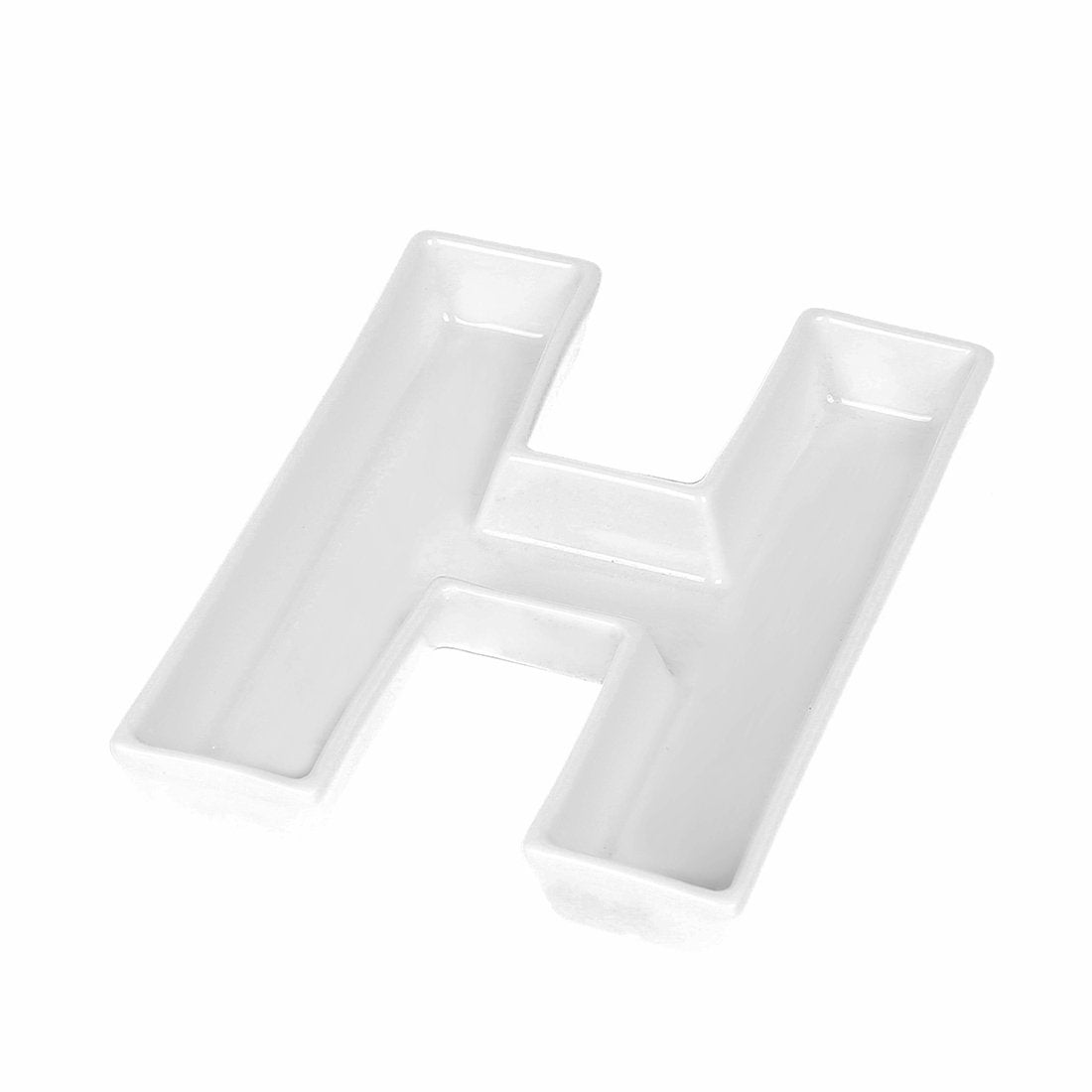 Coffeezone Small Candy Dishes in Ceramic Letter Shape for Nuts Ideas, Table Decoration for Party (Letter H)