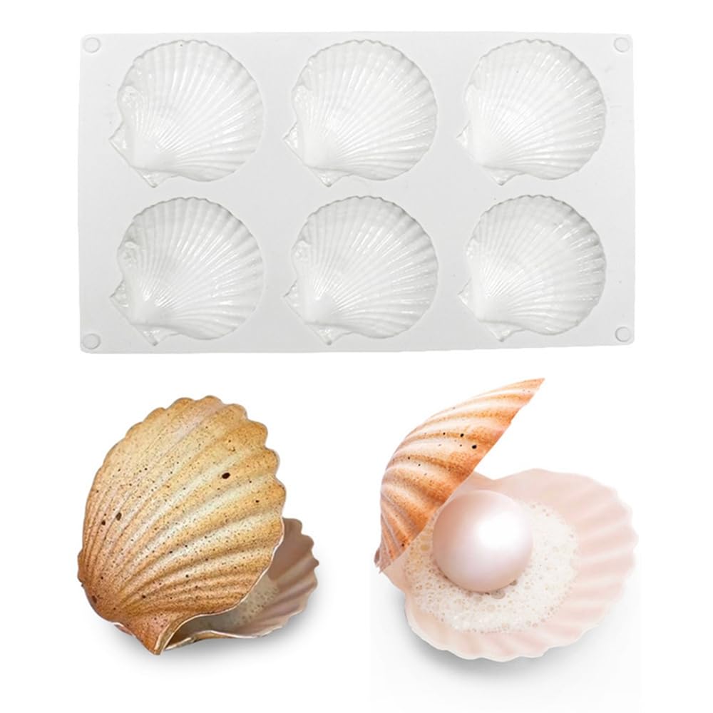 Mostsom Cake Mold Shell Shaped Silicone Baking Cookie Biscuit Mold Diy Bakeware Pan Mould Kitchen Accessories (Shell J_11.8 X6.8