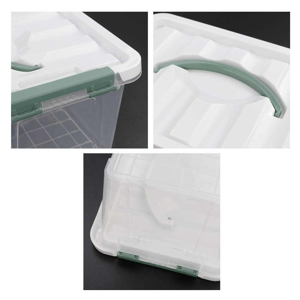 Yarebest 6-Pack Clear Latch Box, 6 Quart Plastic Storage Box With Lid