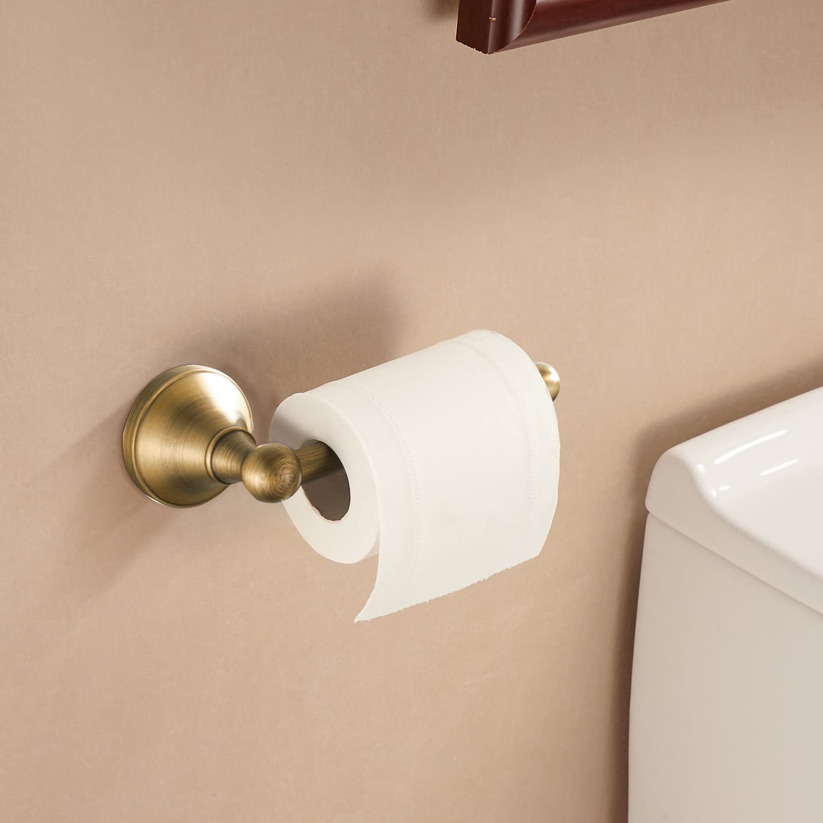 Wolibeer Brass Toilet Paper Holder,Antiquetowel Ring Oval Bathroom Tissue Roll Holder Hanger Bath Accessories Hardware Wall Moun