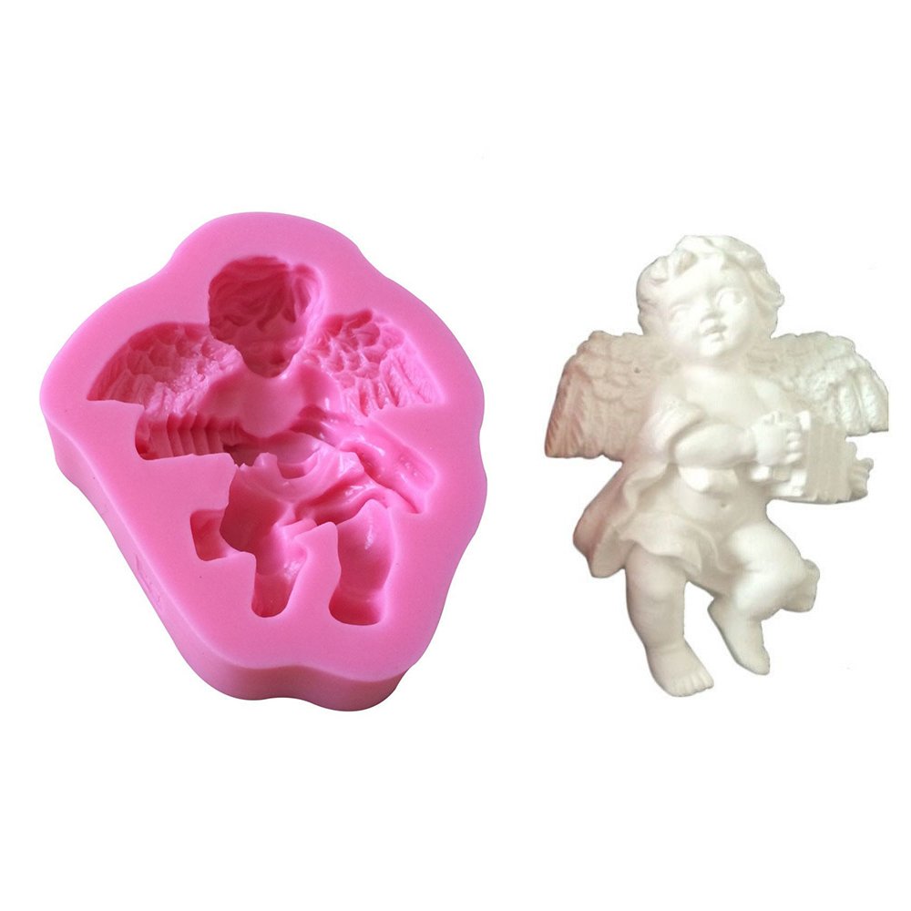 Moldfun Small Size Baby Angel With Wings Statue Silicone Mold For Fondant, Cake/Cupcake Decorating, Chocolate, Candy, Soap, Loti