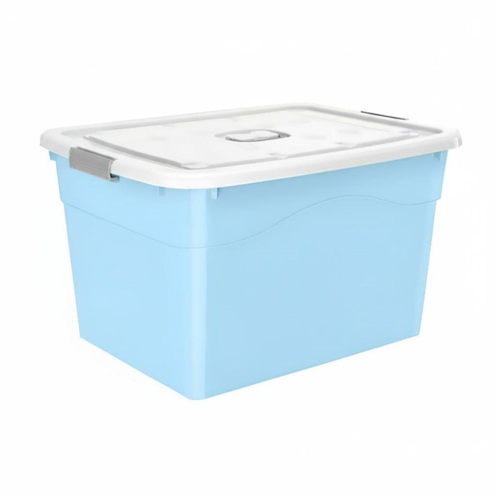 Fabloft Large Storage Box, Organizer For Quilt, Toy, Clothes, Bedroom, Car, Casters Light Blue 25 * 18 * 14Cm(0W)