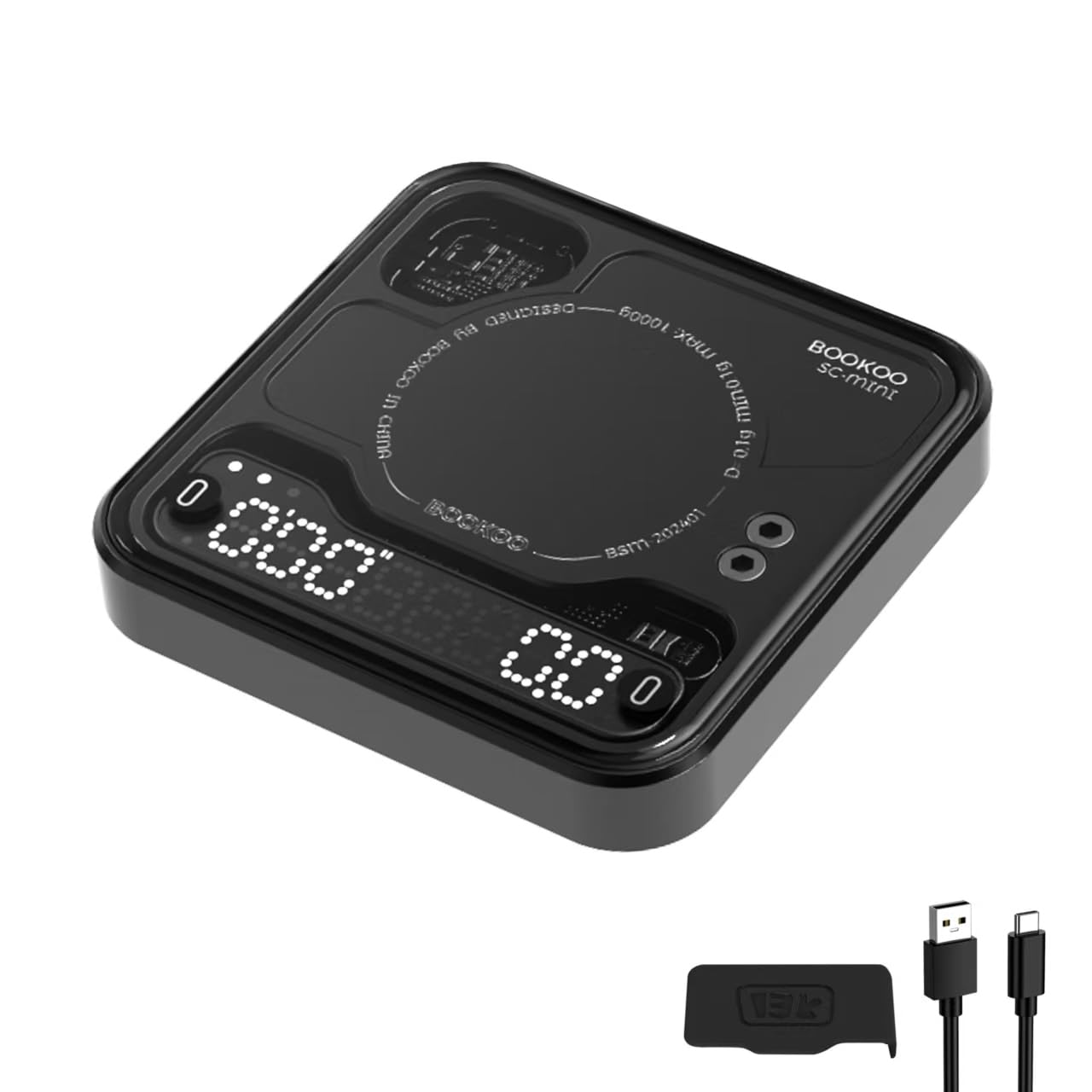 Bookoo Coffee Scale Mini Digital Scale With Timer Rechargeable Scale For Coffee With Auto Mode Flow Rate Mode Timer Mode Portabl