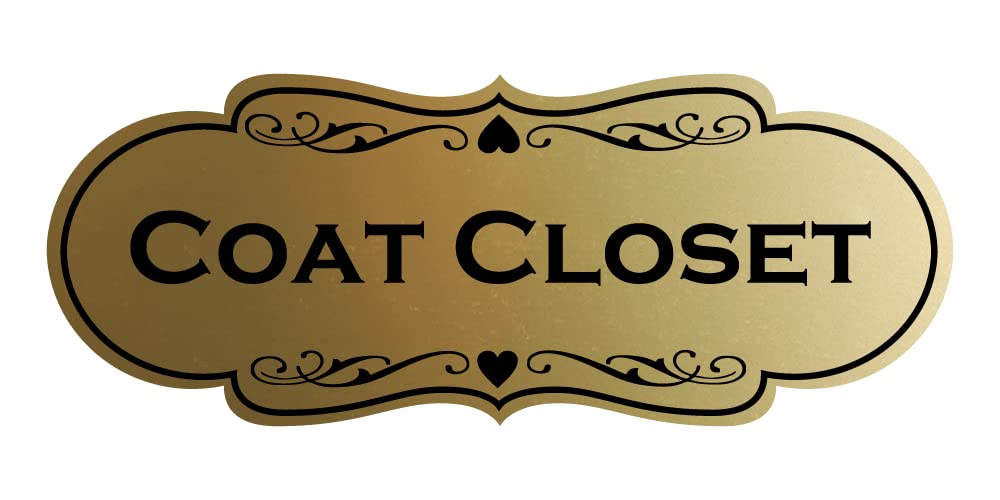 Designer Coat Closet Sign (Brushed Gold) - Medium