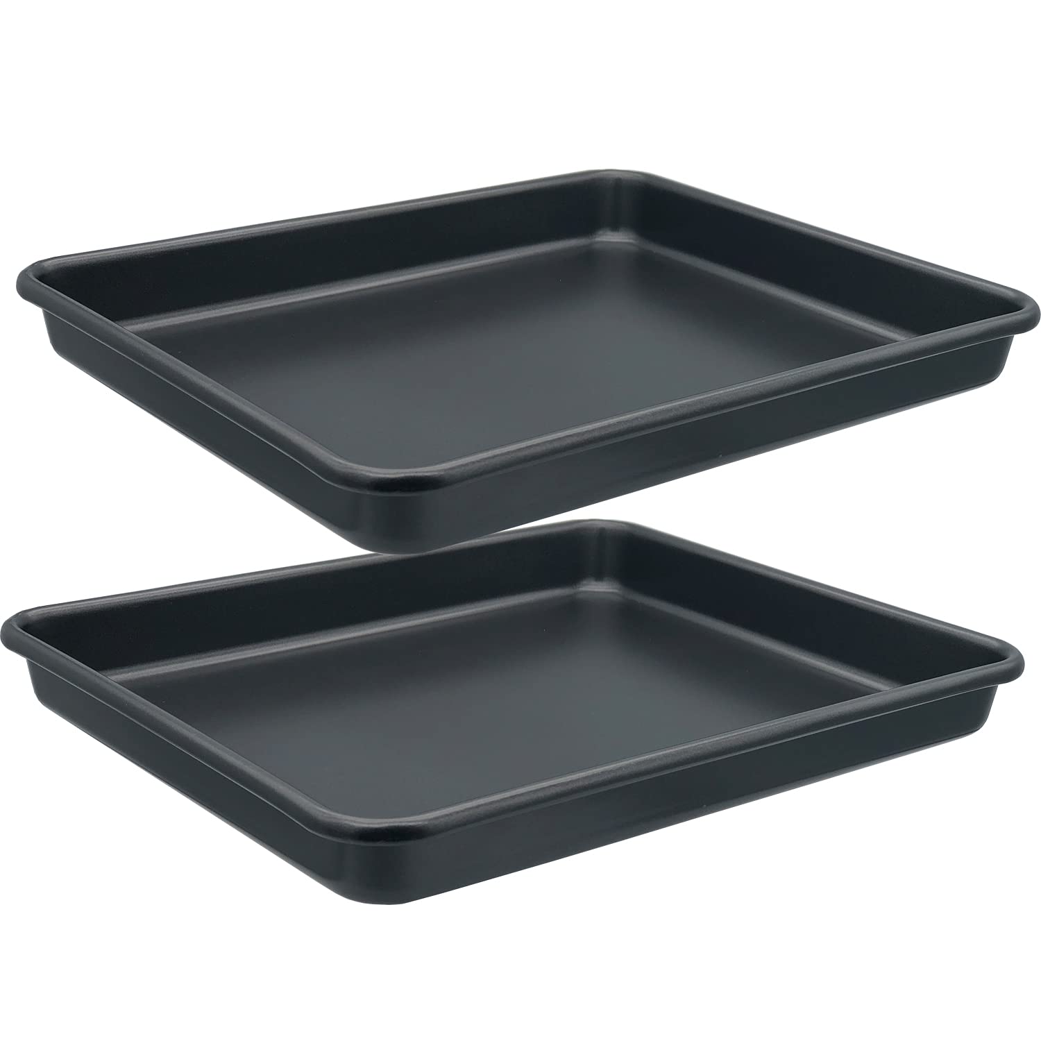 Small Cookie Sheets 11X9 Inch 2Pcs Mini Baking Pan Toaster Oven Tray Nonstick Thicken Brushed Carbon Steel Magnetic No Warp 1 To