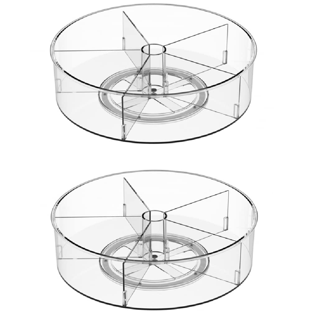 Plastic Round Lazy Susan Rotating Turntable Food Storage Container For Cabinet, Pantry, Refrigerator, Countertop, Spinning Organ