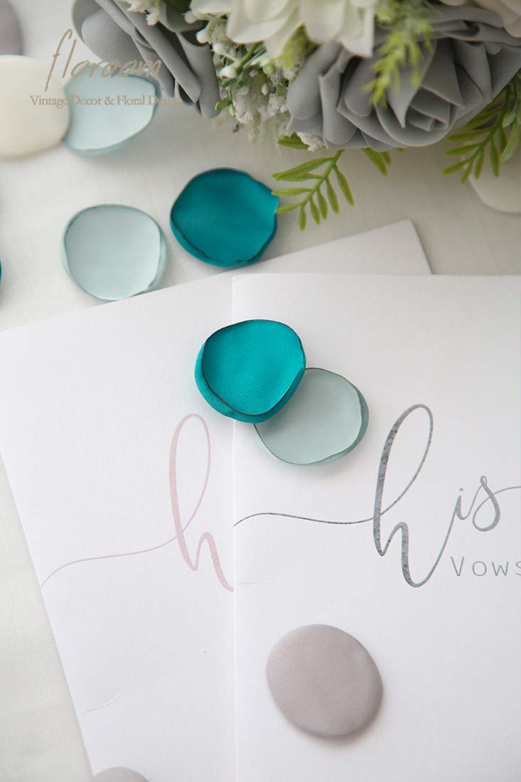 Floroom 300Pcs Rose Petals Teal Green Faux Silk Flower Petals For Wedding Flower Girl Basket Aisle Scatter Cake Table Centerpiec