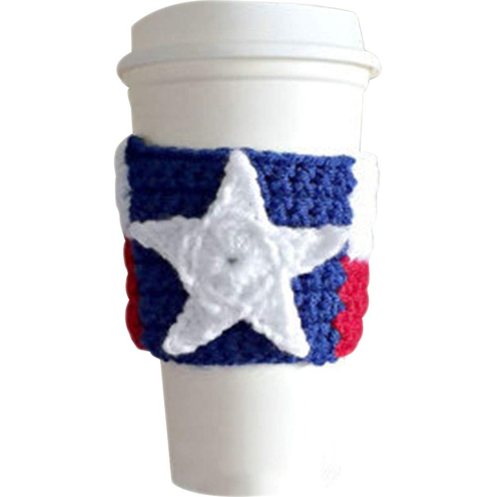 Tinton Life Super Cute Reusable Handmade Coffee Cup Sleeve Cup Sweater(America)