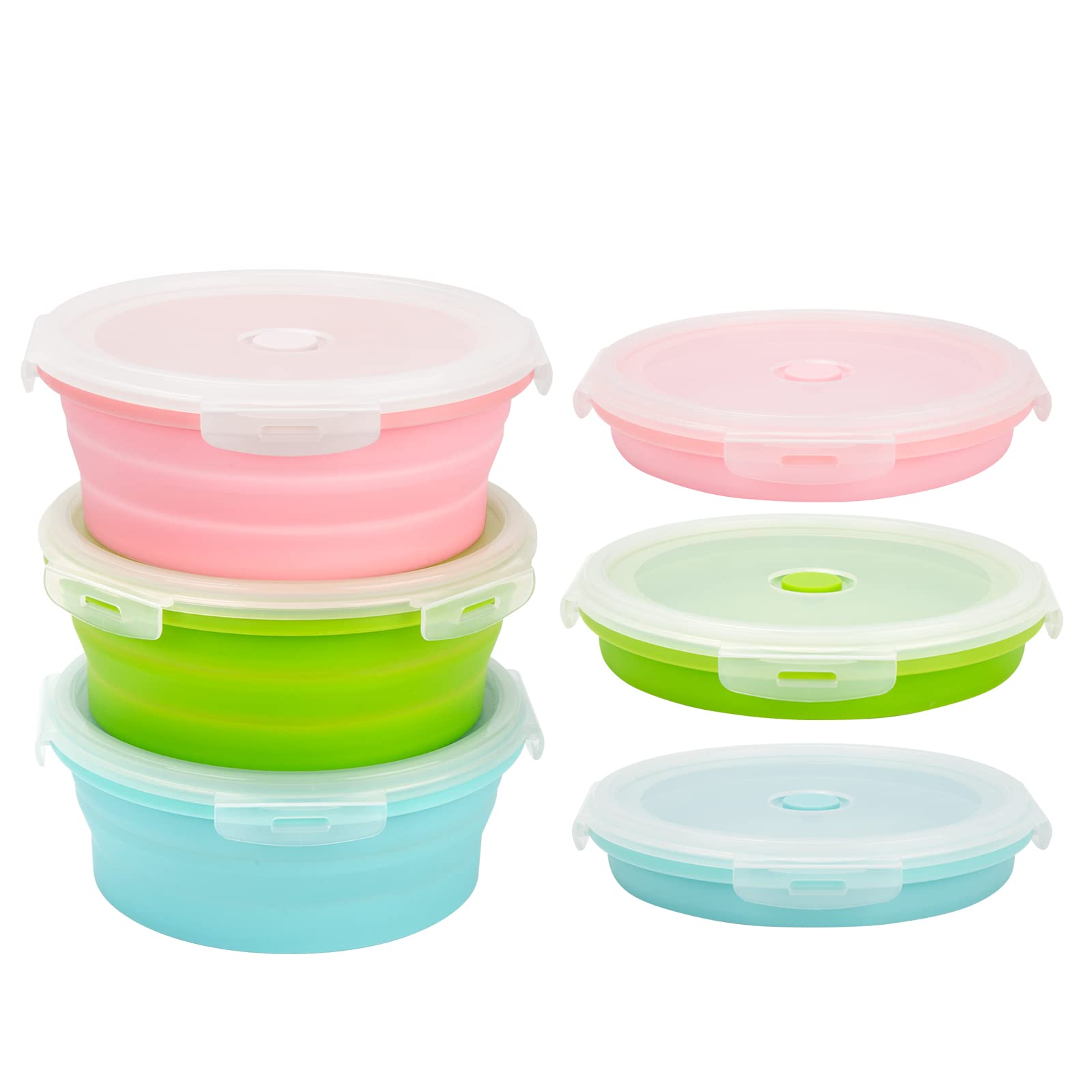 Trrcylp 3Pack Collapsible Silicone Food Storage Containers With Lid 40Oz Foldable Lunch Bowl For Microwave Freezer Dishwasher Sa
