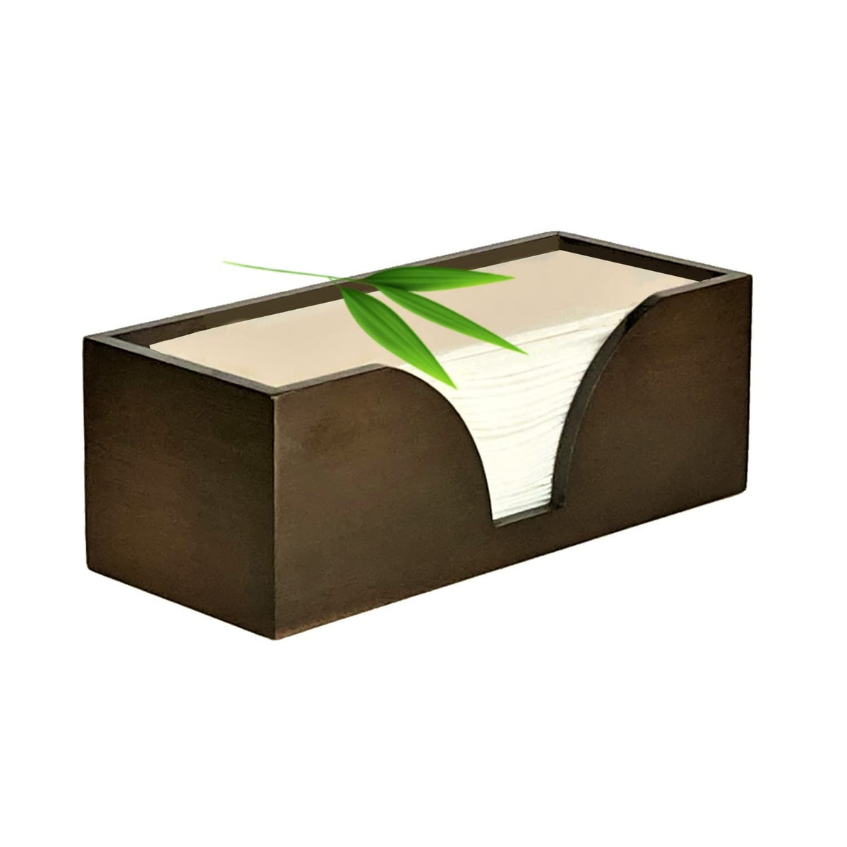 Countertop Multifold Paper Towel Dispenser In Dark Walnut - Bamboo Wood Folded Paper Towel Holder - For Multifold, Trifold & Z F