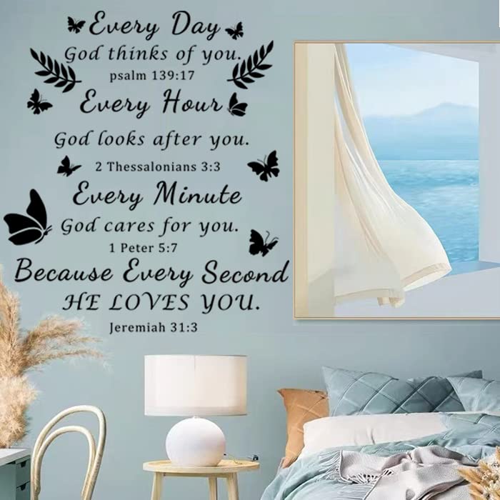 Bible Verse Wall Stickers Inspirational Wall Decal Vinyl Quote Bible Sticker Christian Praise God Religious Peel And Stick Wall