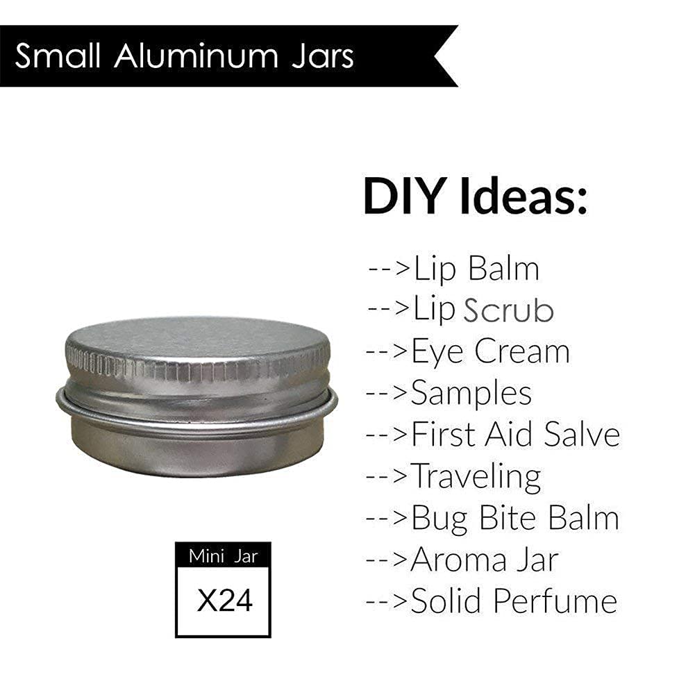 Joywee Aluminum Tin Jars, Cosmetic Sample Metal Tins Empty Container Bulk, Round Pot Screw Cap Lid, Small Ounce For Candle, Lip