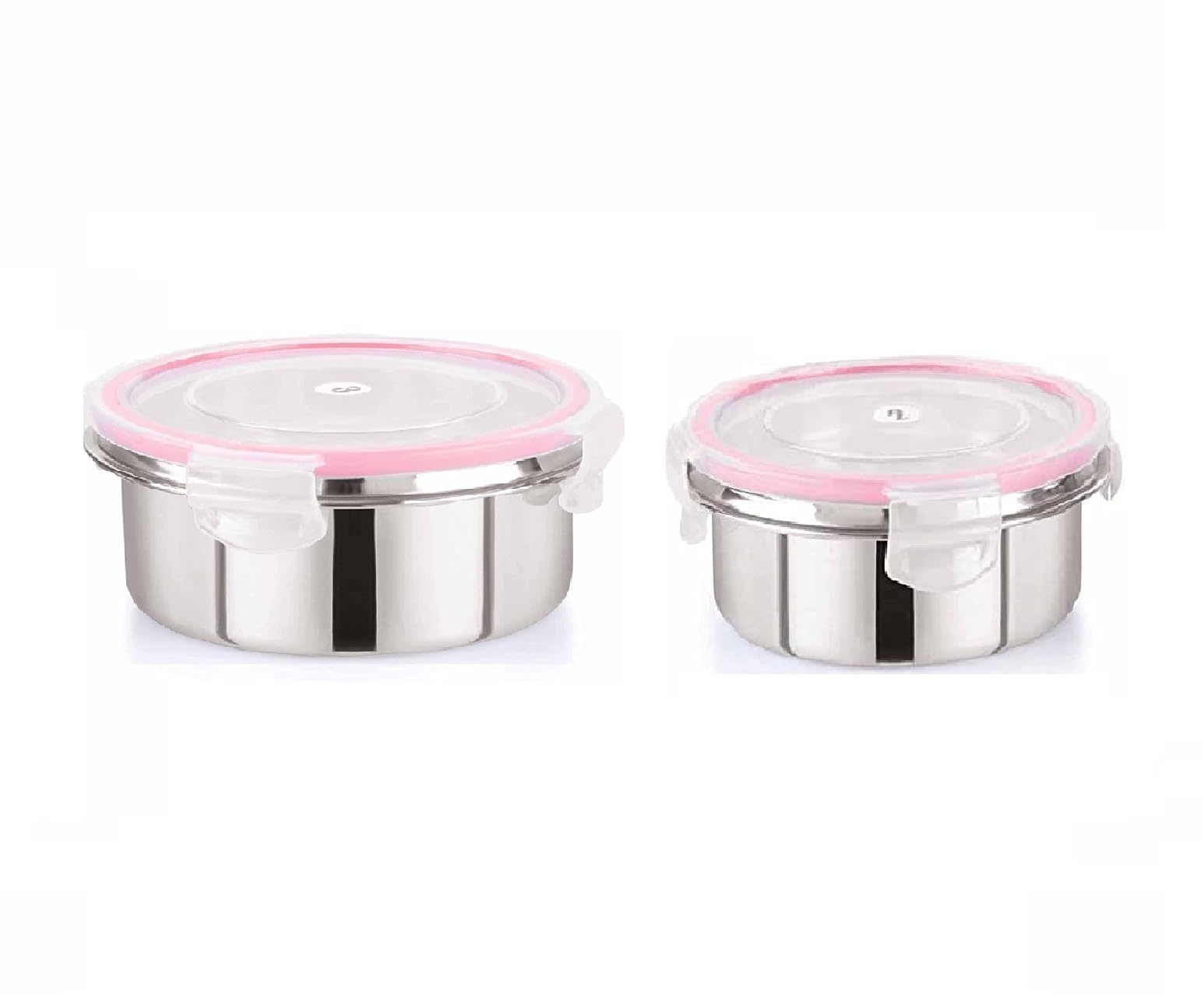 Foliam Leak Proof Click And Seal Lock Stainless Steel Storage/Air Tight Tiffin Container/Lunch Container With Lid (Tumbler 500+3