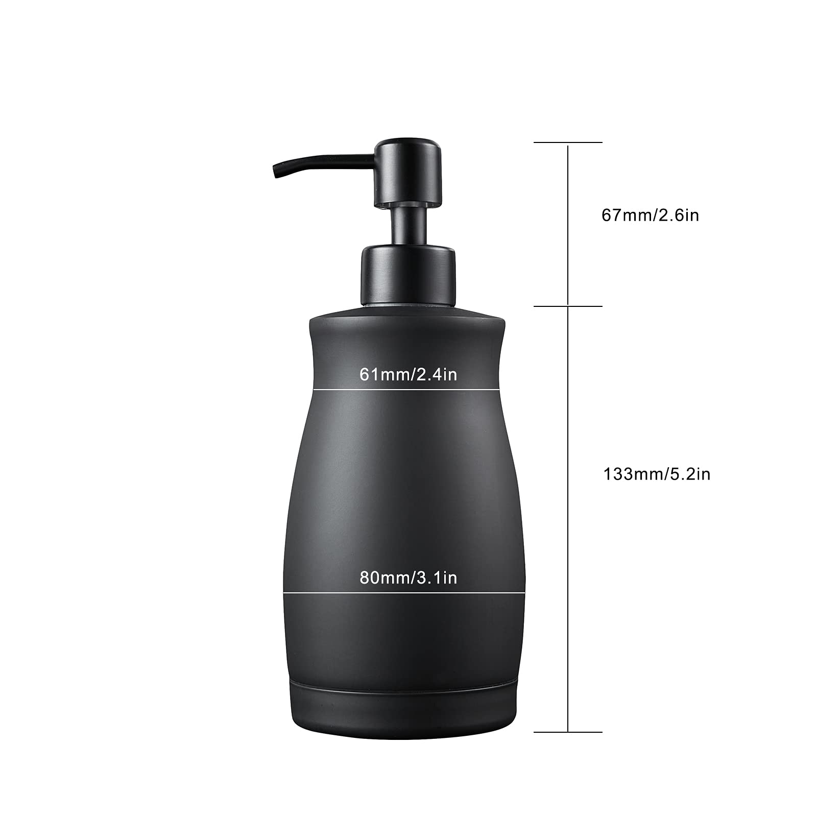 Zebeyima Modern Light Luxury Soap Dispenser With Funnel, Brushed Silver, 304 Stainless Steel, Metal Pump Hand Sanitizer Bottle F