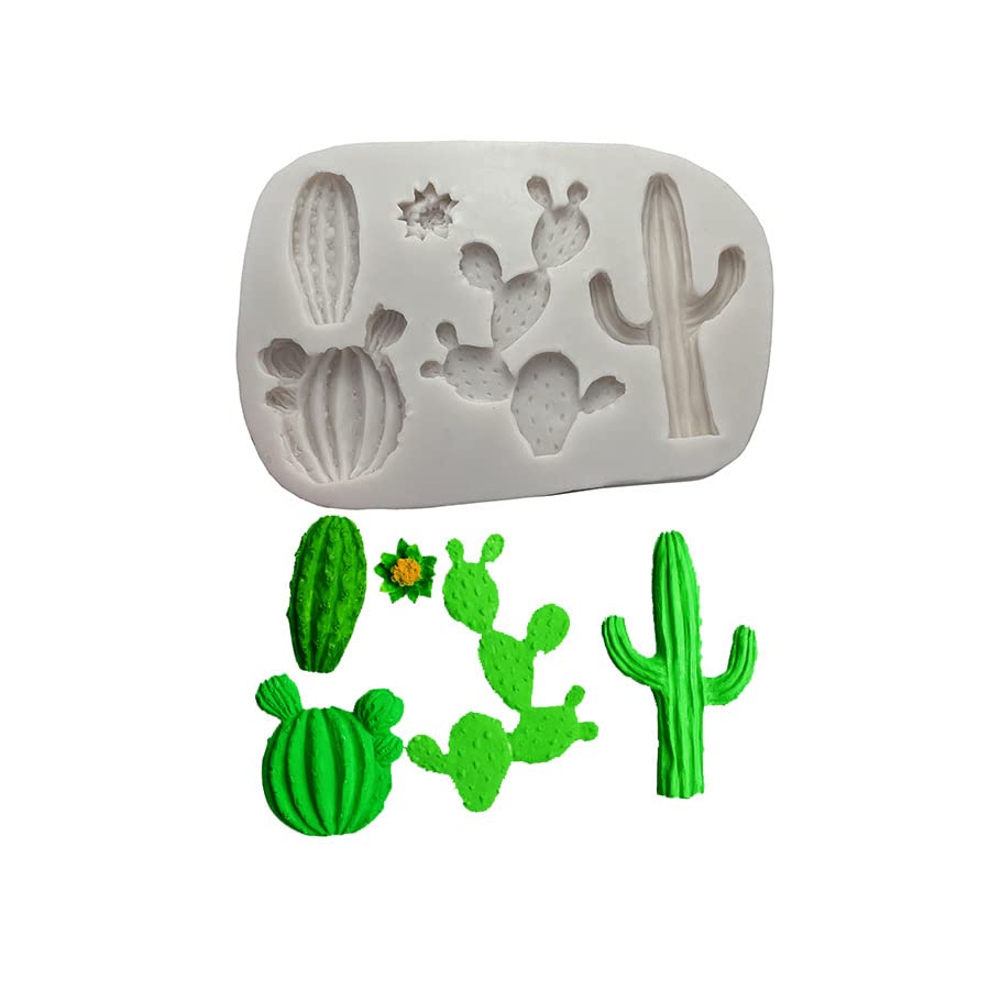 5-Cavity Cactus Plants Silicone Molds For Diy Fondant Candy Making Chocolate Mold Desserts Ice Cube Gum Clay Biscuit Plaster Res