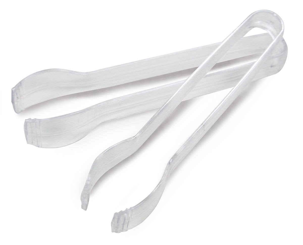 Mini Clear Plastic Tongs - 5.5'' X 10'' (12 Count) - Sturdy & Reusable - Perfect For Parties, Catering & Food Services