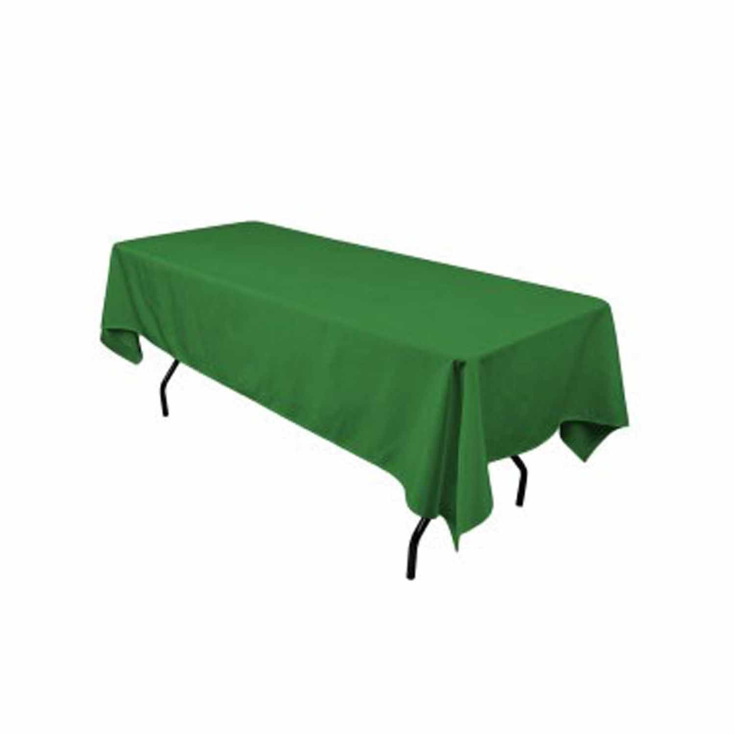 New Creations Fabric & Foam Inc, 60'' Wide By 102'' Long Rectangular Polyester Poplin Tablecloth, Kelly Green