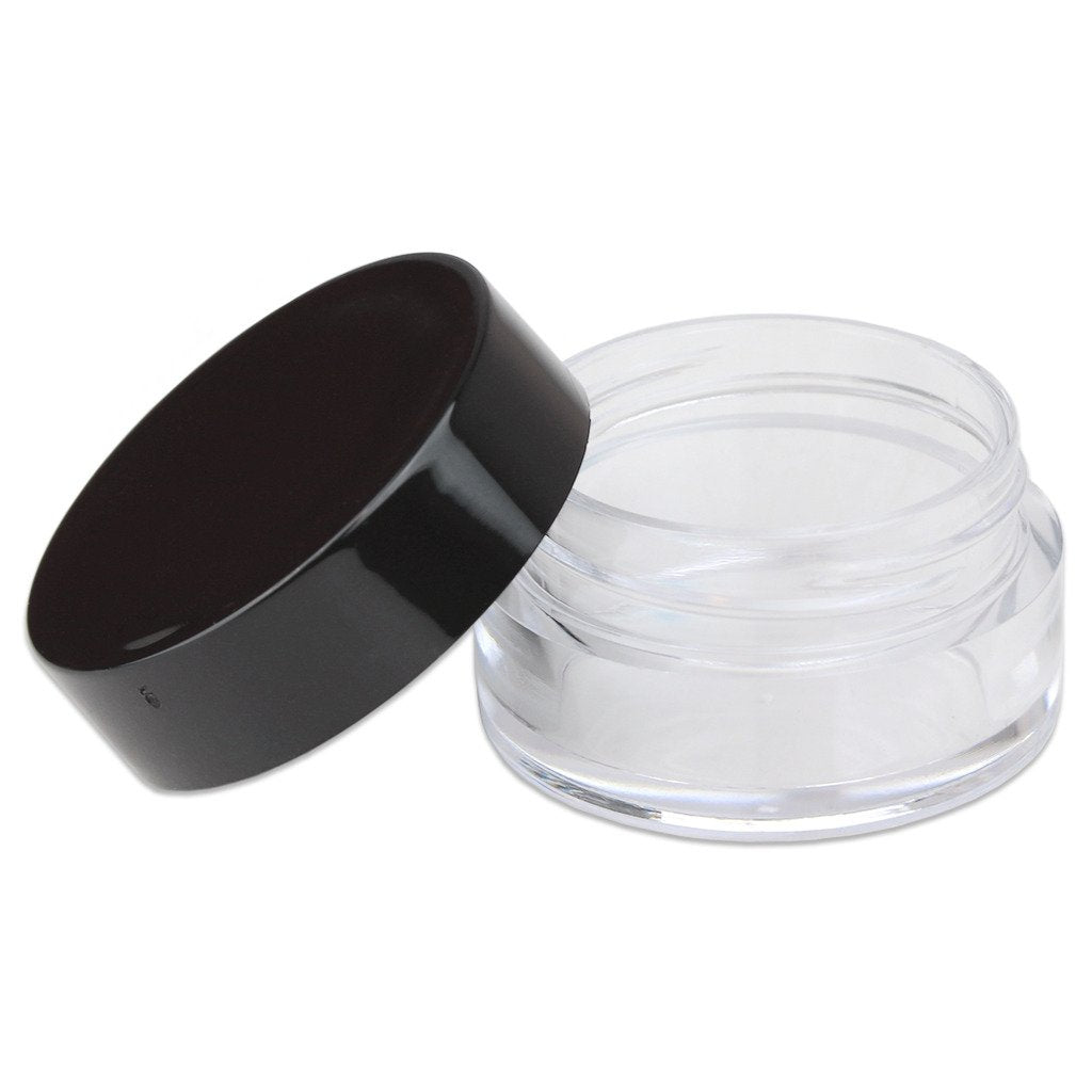 50 Jars - Beauticom High-Graded 5 Grams/5 Ml Bpa Free Thick Clear Acrylic No Leak Plastic Empty Containers With Black Lid For Co