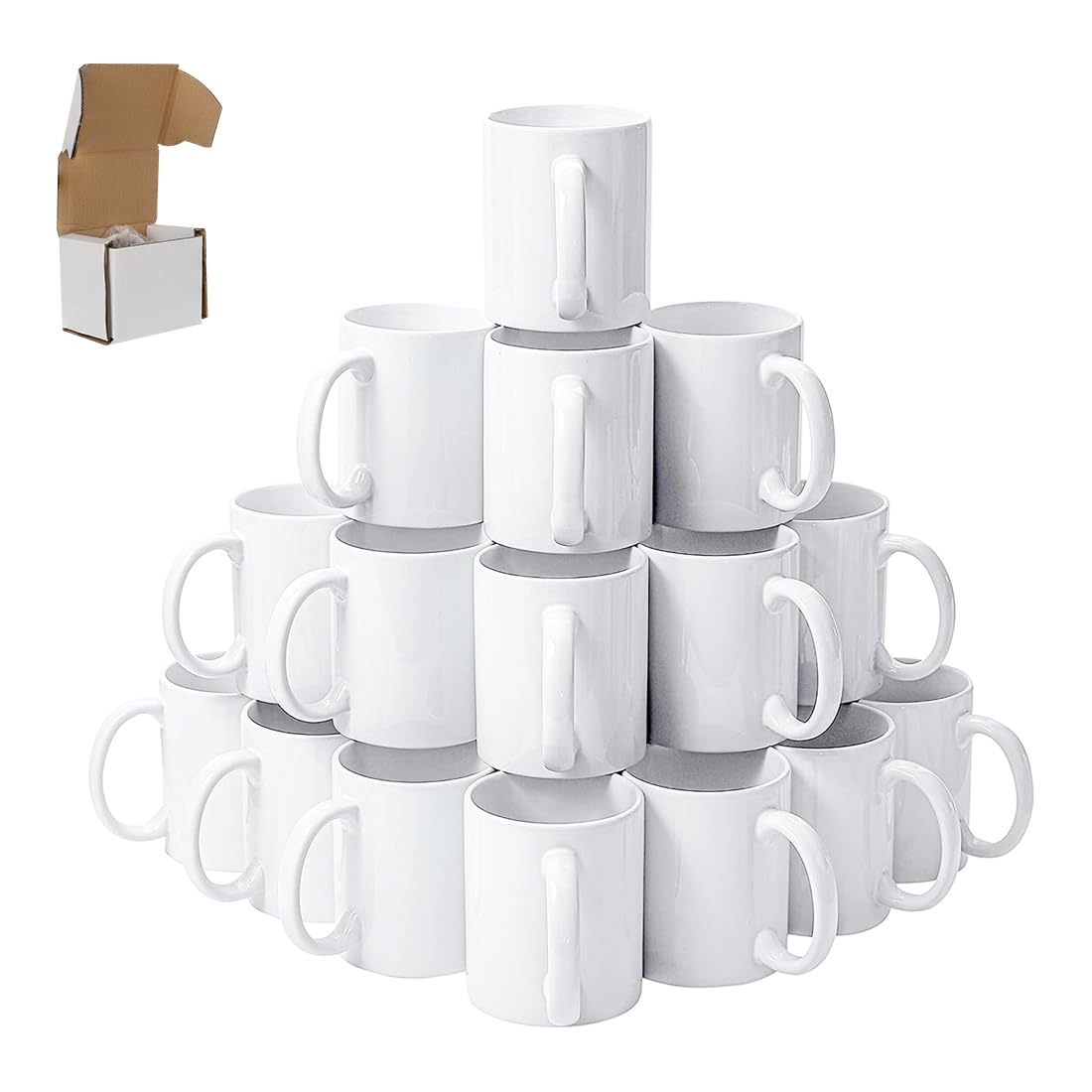 Signzworld Sublimation Mugs, Sublimation Mugs Blank 11Oz For Vinyl, Sublimation Coffee Mugs Ceramic Coffee Mug With Large Handle
