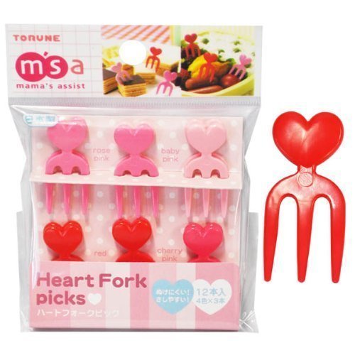 Heart Food Picks Forks For Bento Box Lunch Box By Kawaii