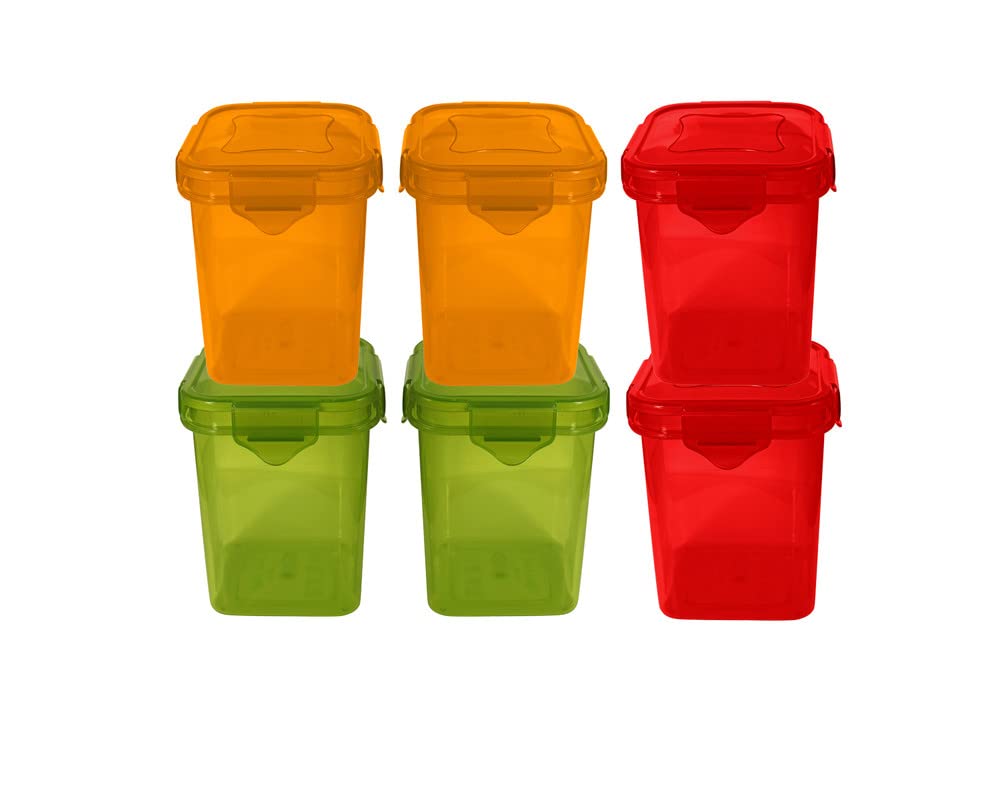 Woolco Airtight Container Set For Fridge  Airtight Food Storage,Bpa Free Plastic Cereal Container For Kitchen Fit & Lock Contai