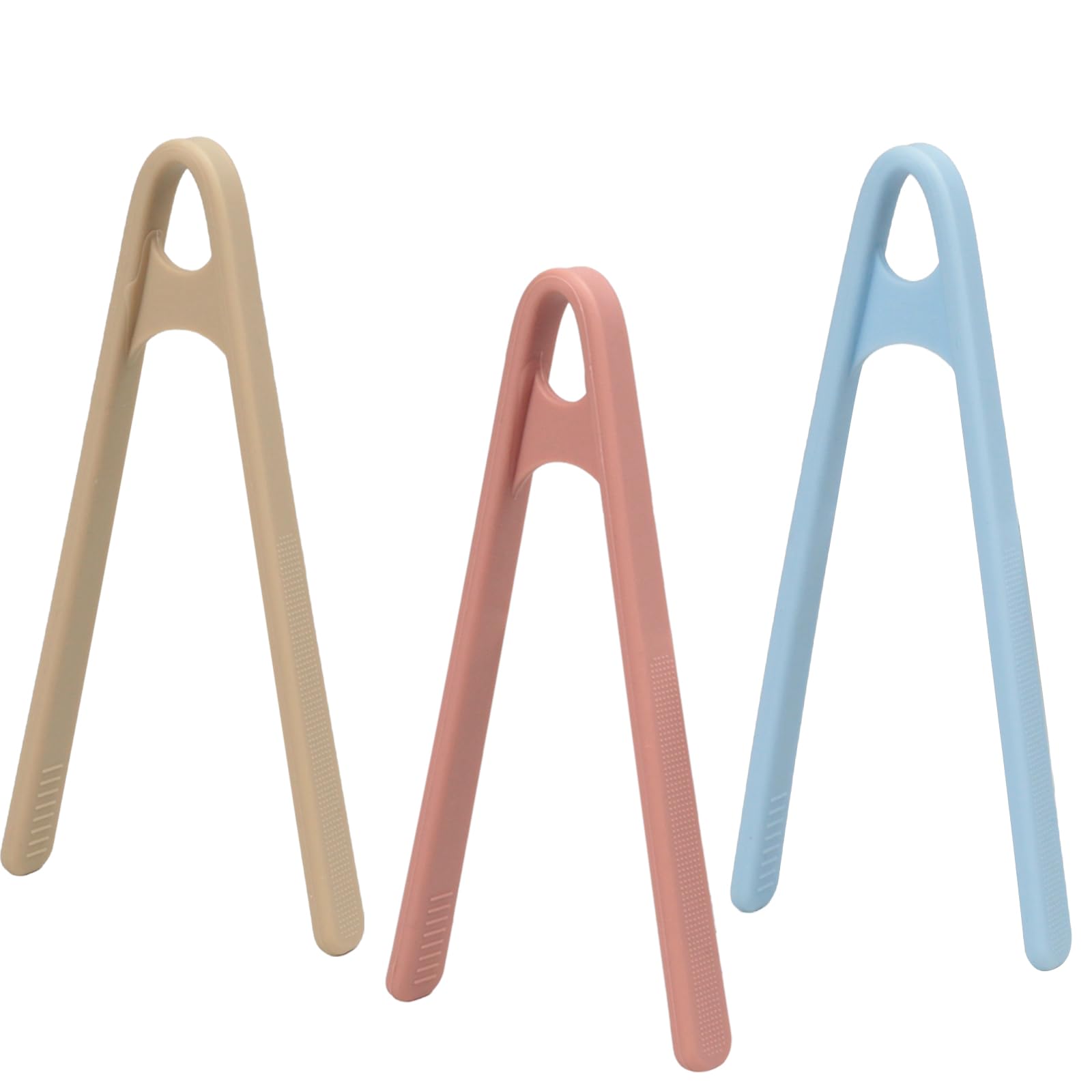 3Pack Mini Silicone Tongs  5.5 Small Kitchen Tongs In 3 Colors For Cooking, Serving & Fine Motor Skills