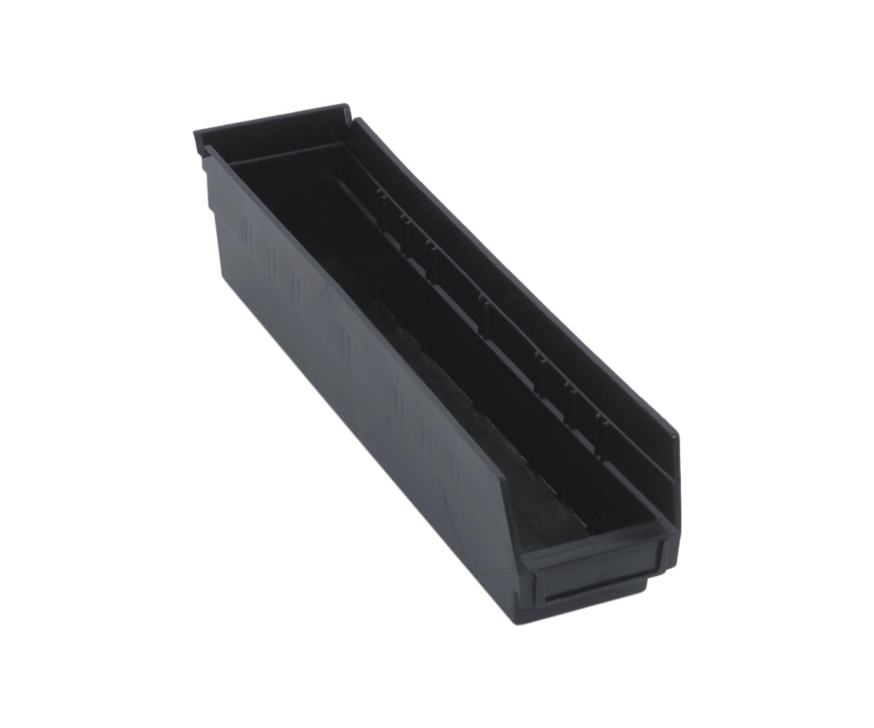 Quantum Storage Systems Qsb103Bk 20-Pack 4'' Hanging Plastic Shelf Bin Storage Containers, 17-7/8'' X 4-1/8'' X 4'', Black