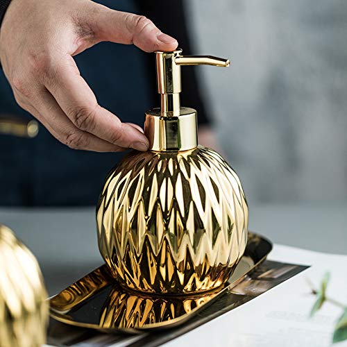 Mozacona Ceramic Relief Soap Dispenser Lotion Bottle With Stainless Pump